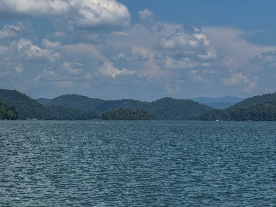Watauga Lake with the forested ridges of Cherokee National Forest along the shore